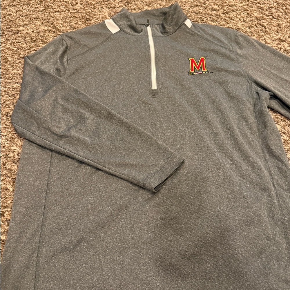University of Maryland Gray Long Sleeve Quarter Zip